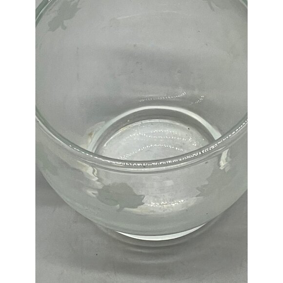 candle holder clear one embossed with leaves 2.5x2.5" glass leaf READ - Picture 5 of 6